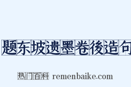 题东坡遗墨卷後造句是什么意思的图片